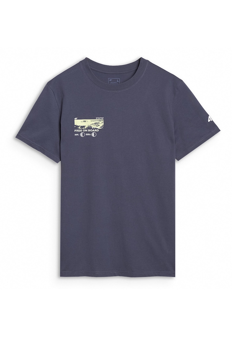 Tricou Barbati ""Free On Board"" - Antracit - 100% Bumbac - Gri antracit