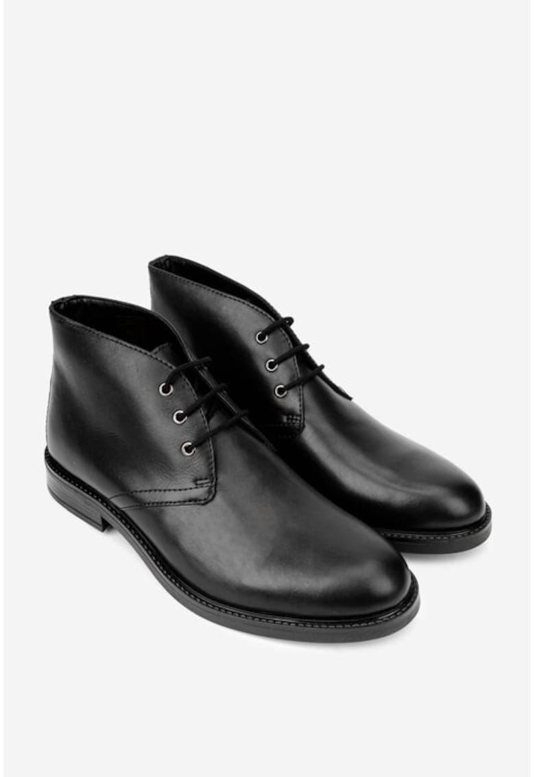 Ghete barbati din piele naturala neagra