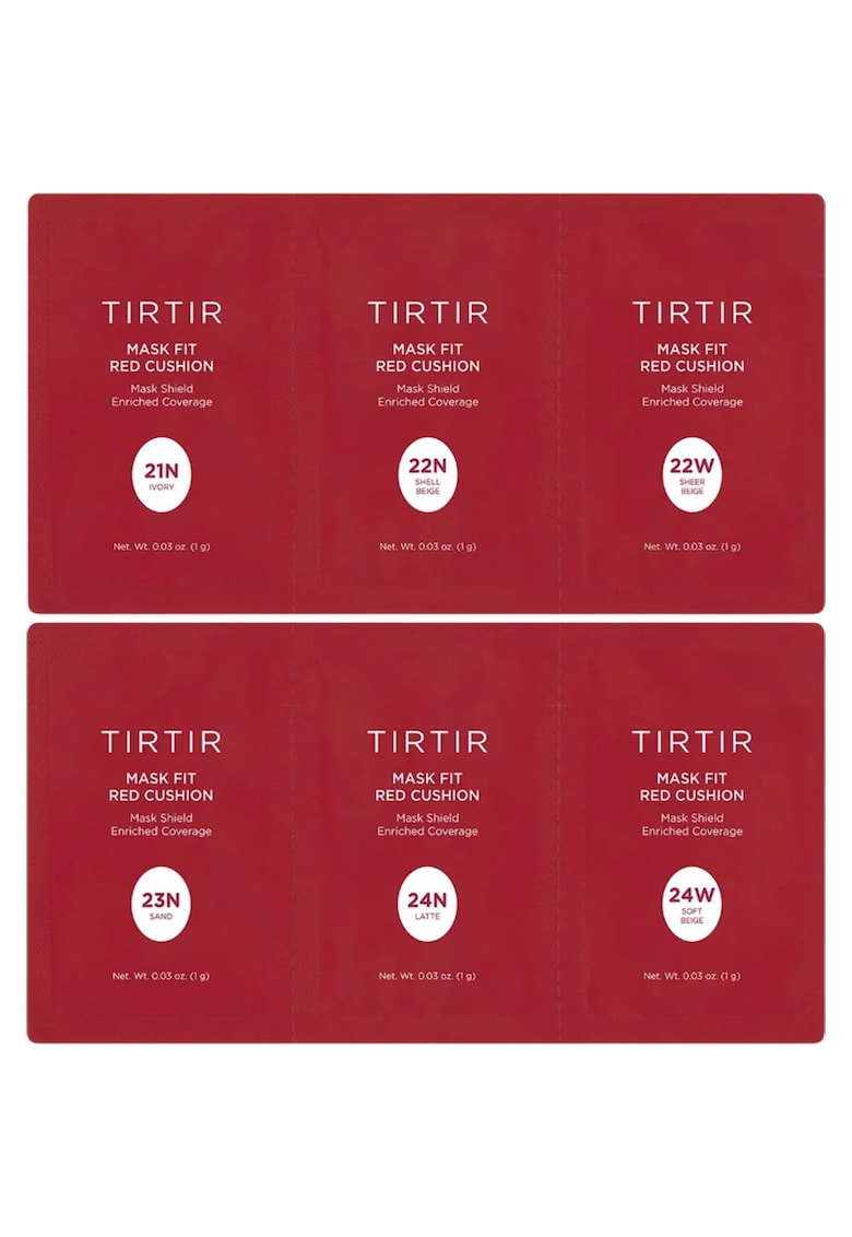Set de Testare Fond de Ten Cushion - (21N-24W) Sachet-Mask Fit Red Cushion - 6 culori x 1gr