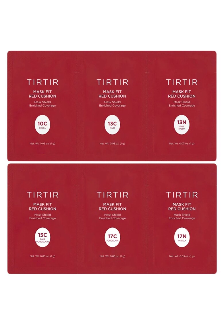 Set de Testare Fond de Ten Cushion - ( 10C-17N) Sachet-Mask Fit Red Cushion - 6 culori x 1gr