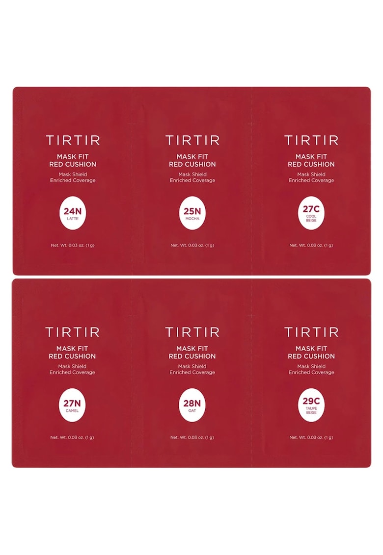 Set de Testare Fond de Ten Cushion - (24N-29C) Sachet-Mask Fit Red Cushion - 6 culori X 1gr