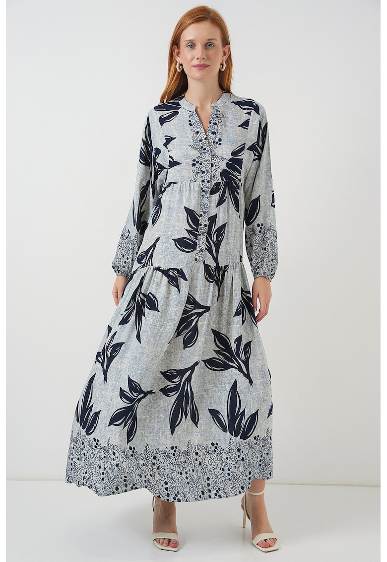 Rochie maxi - BDART - inchidere cu nasturi - textil - verde