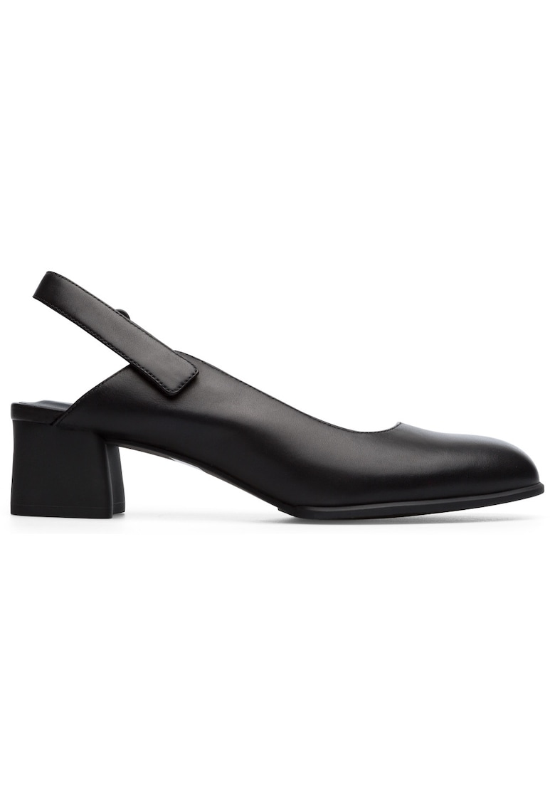 Sandale slingback din piele cu inchidere velcro Katie - Negru