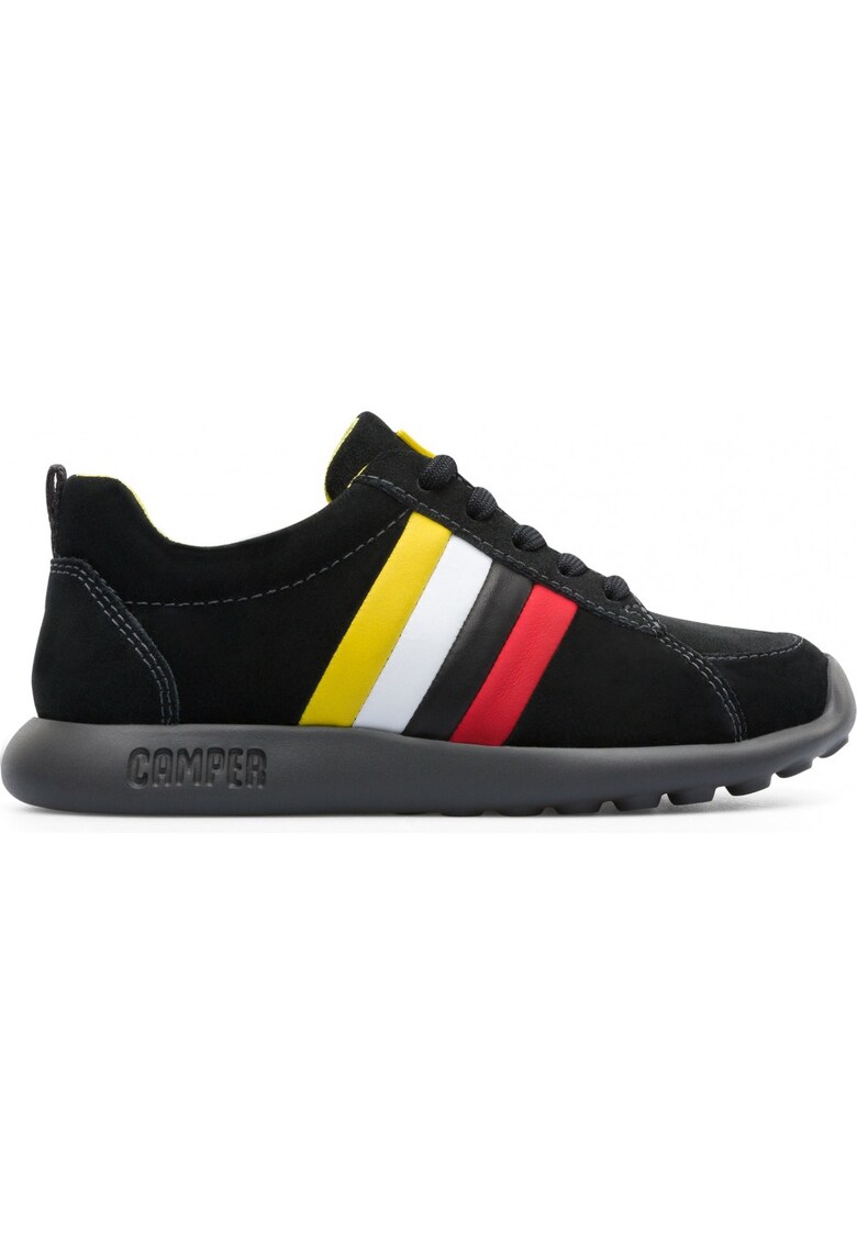 Pantofi sport din piele intoarsa cu garnituri contrastante Twins - Negru