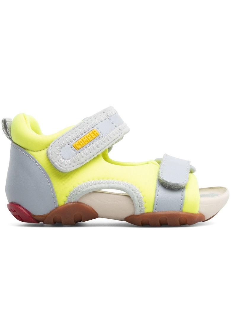 Sandale cu segmente cu inchidere velcro dubla Ous - Galben/Gri