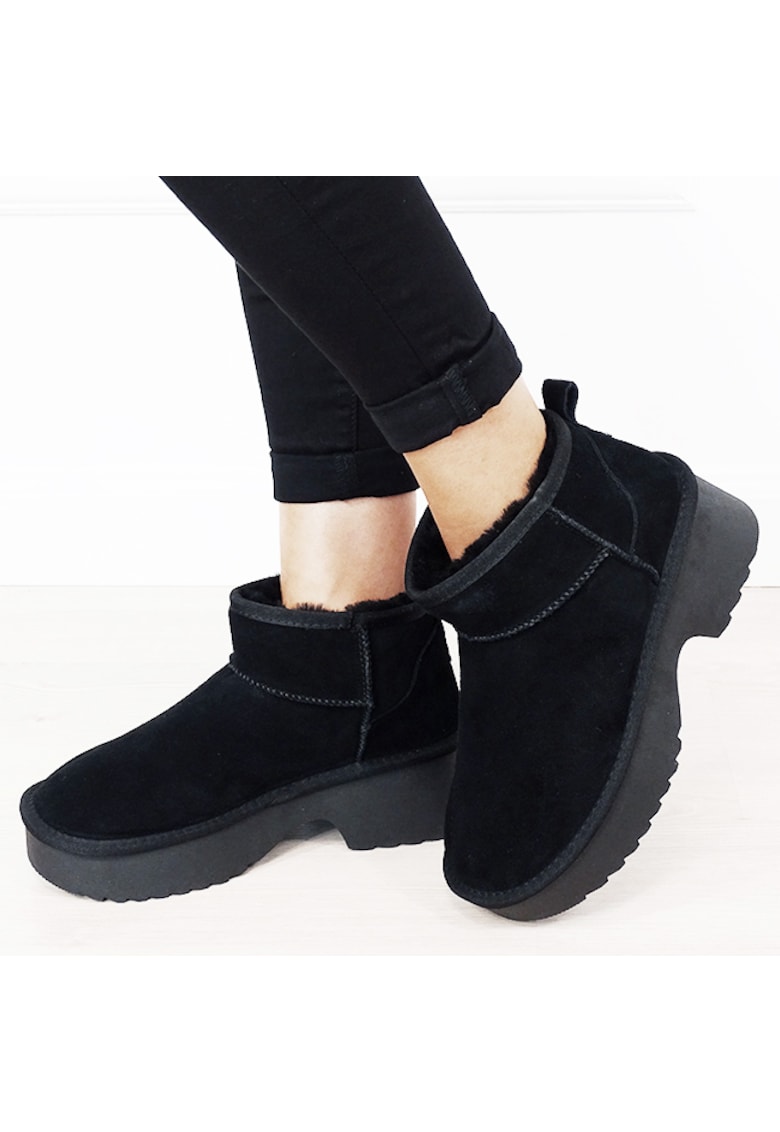 Ghete negre din piele naturala W5878 114 18261