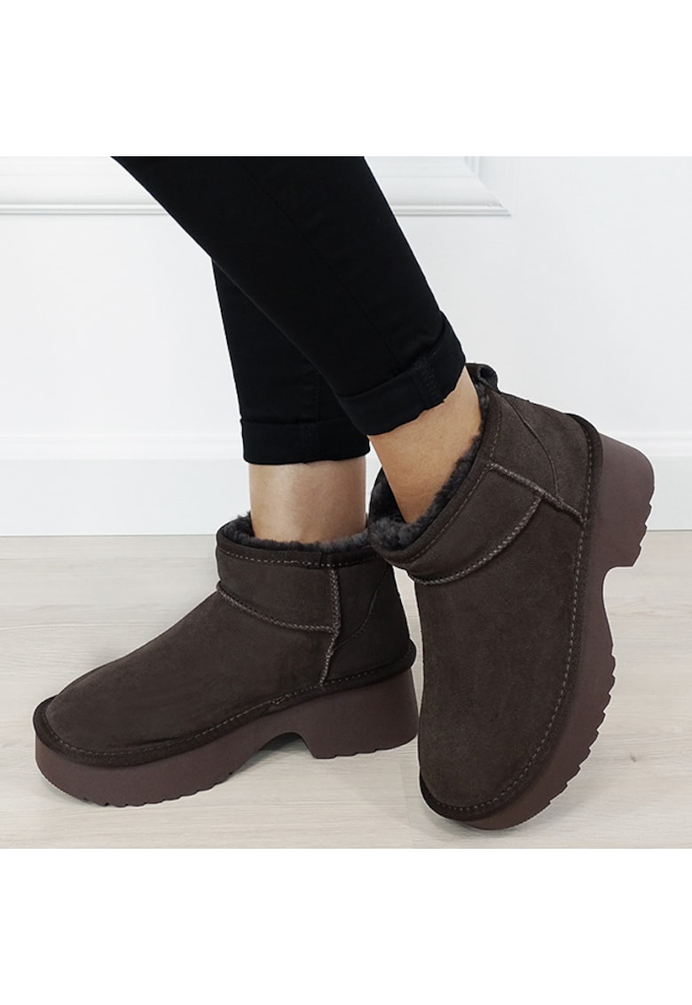 Ghete maro cafeniu din piele naturala W5878 114 18267