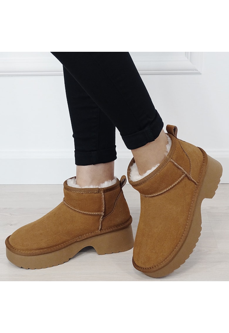 Ghete camel din piele naturala W5878 114 18273