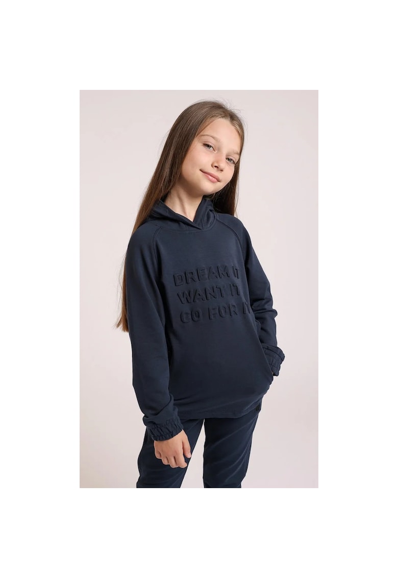 Hanorac cu imprimeu si gluga pentru fete