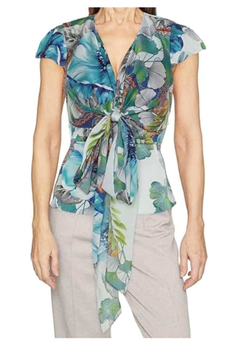 Bluza cu imprimeu si modal innodat Delyn -