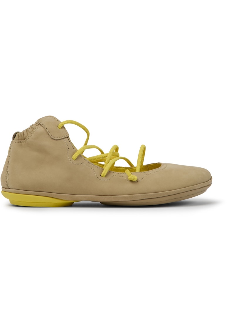 Balerini din piele nabuc Right Nina