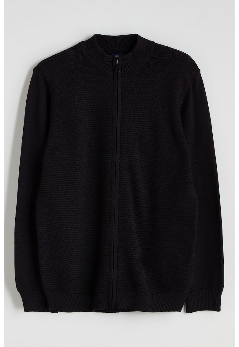 Cardigan de bumbac cu fermoar