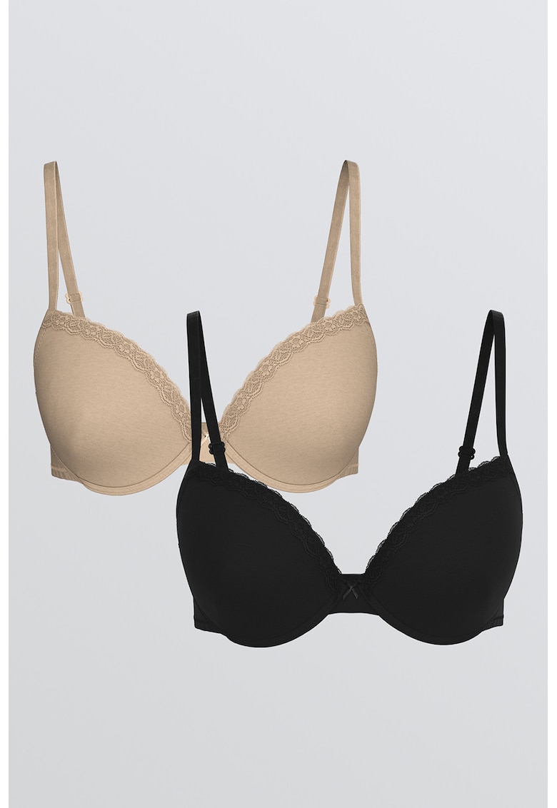 Set de sutiene cu insertii din dantela - 2 piese