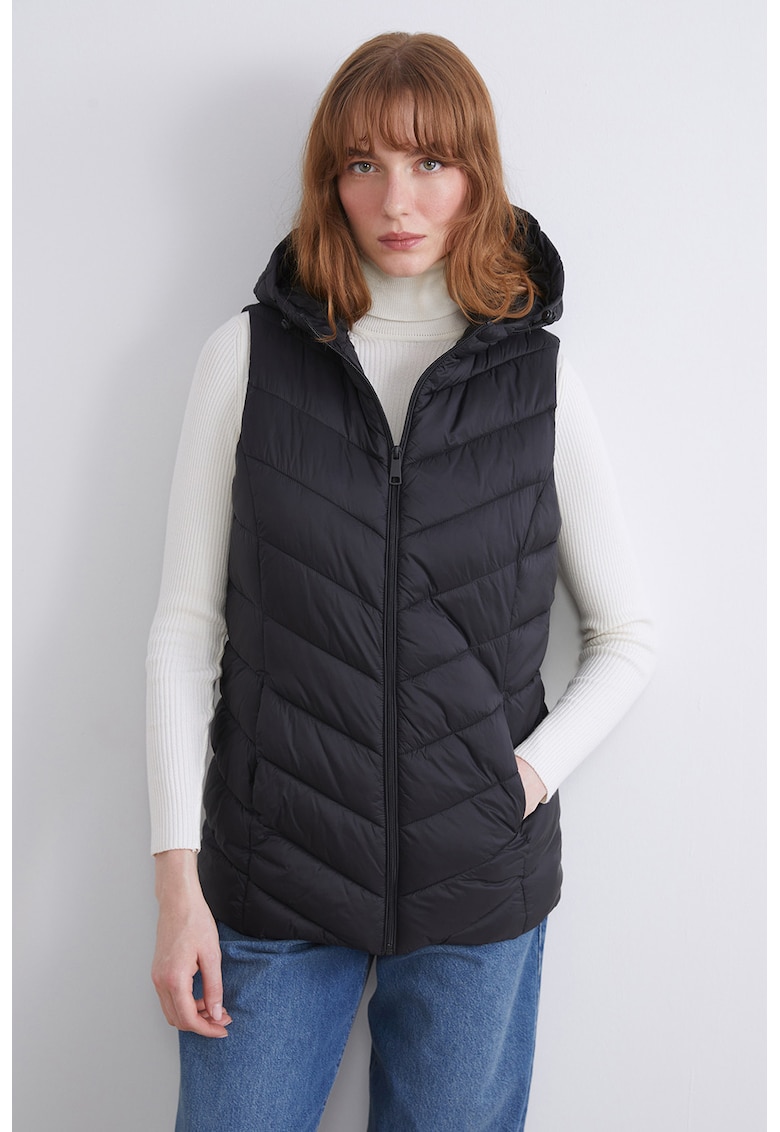 Vesta cu gluga si fermoar