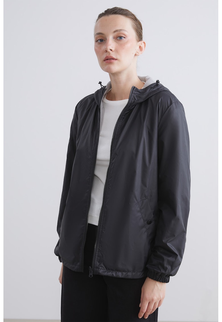 Jacheta de ploaie reversibila - cu gluga