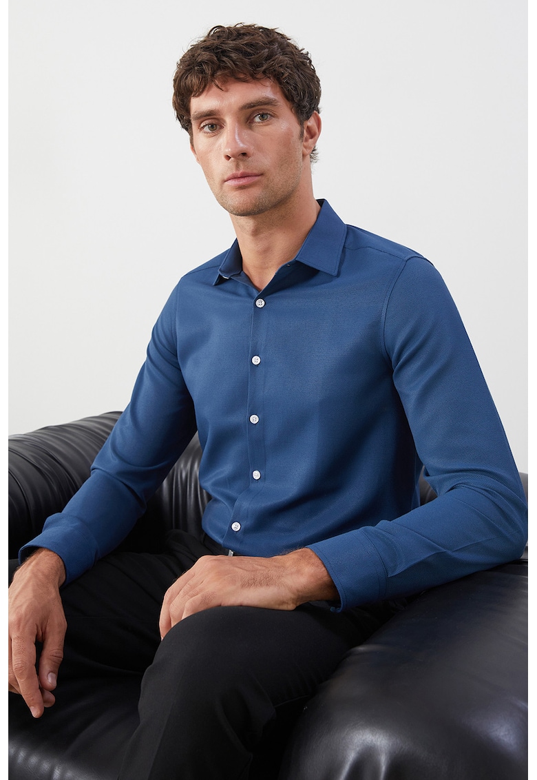 Camasa slim fit cu aspect texturat Camasa slim fit cu aspect texturat