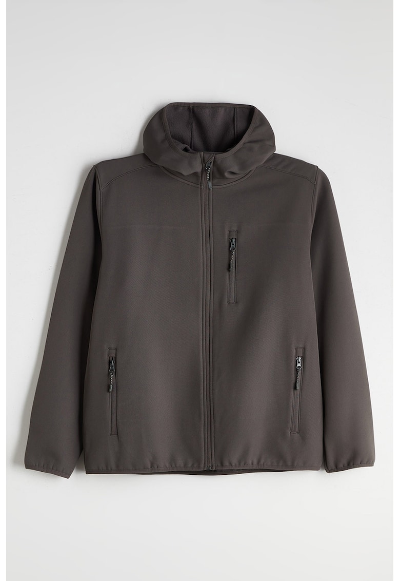 Jacheta cu gluga si buzunar pe piept