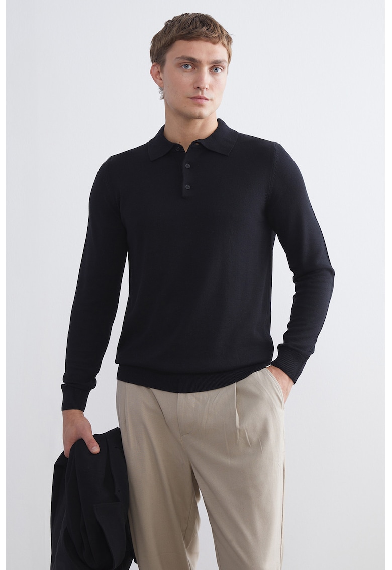 Pulover polo din amestec de bumbac