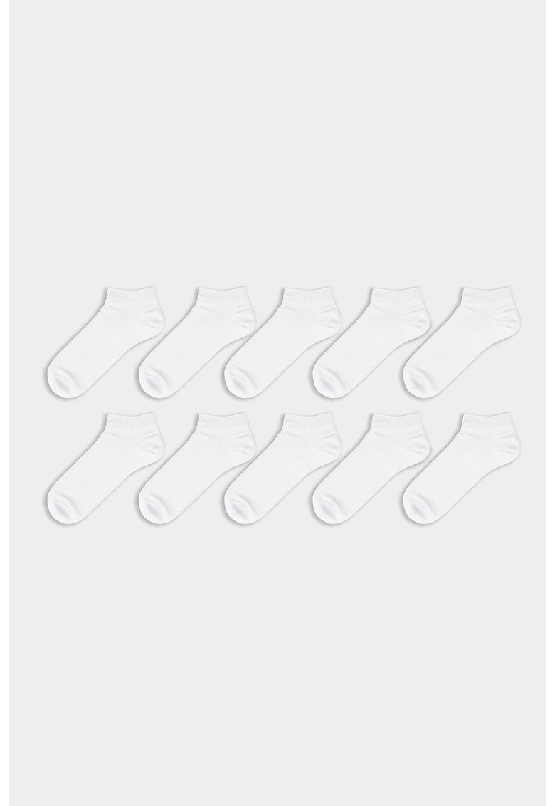 Set de sosete scurte cu model uni - 10 perechi
