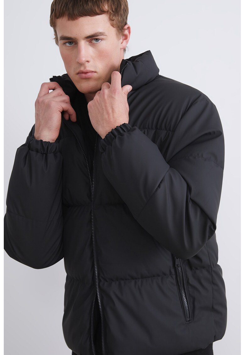 Jacheta matlasata cu fermoar - Negru stins