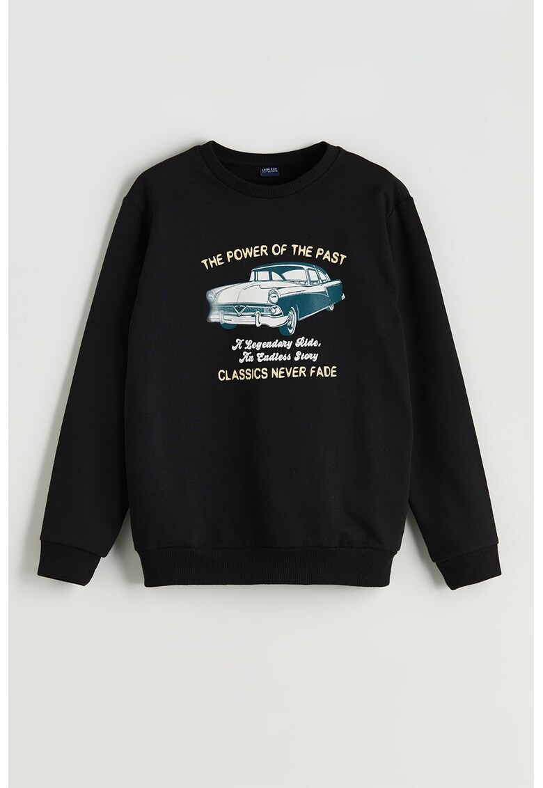 Bluza de trening cu imprimeu pisica - Negru/Albastru inchis/Alb optic