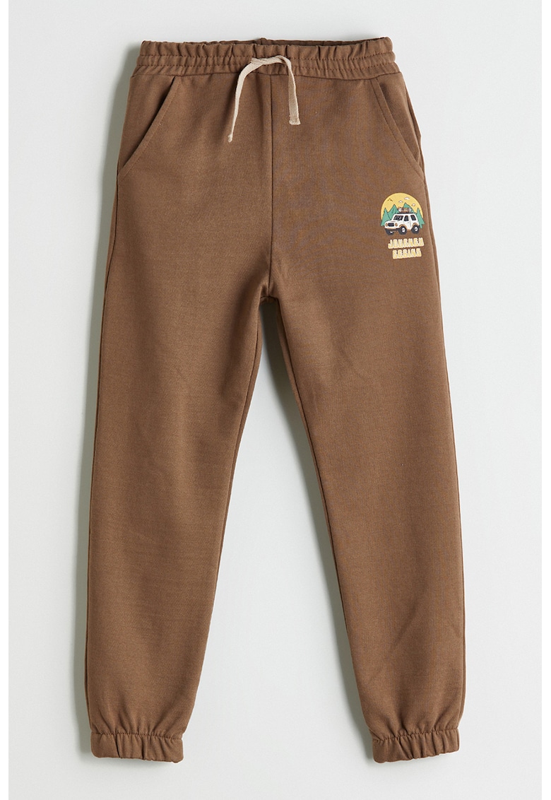 Pantaloni de trening din amestec de bumbac cu snururi