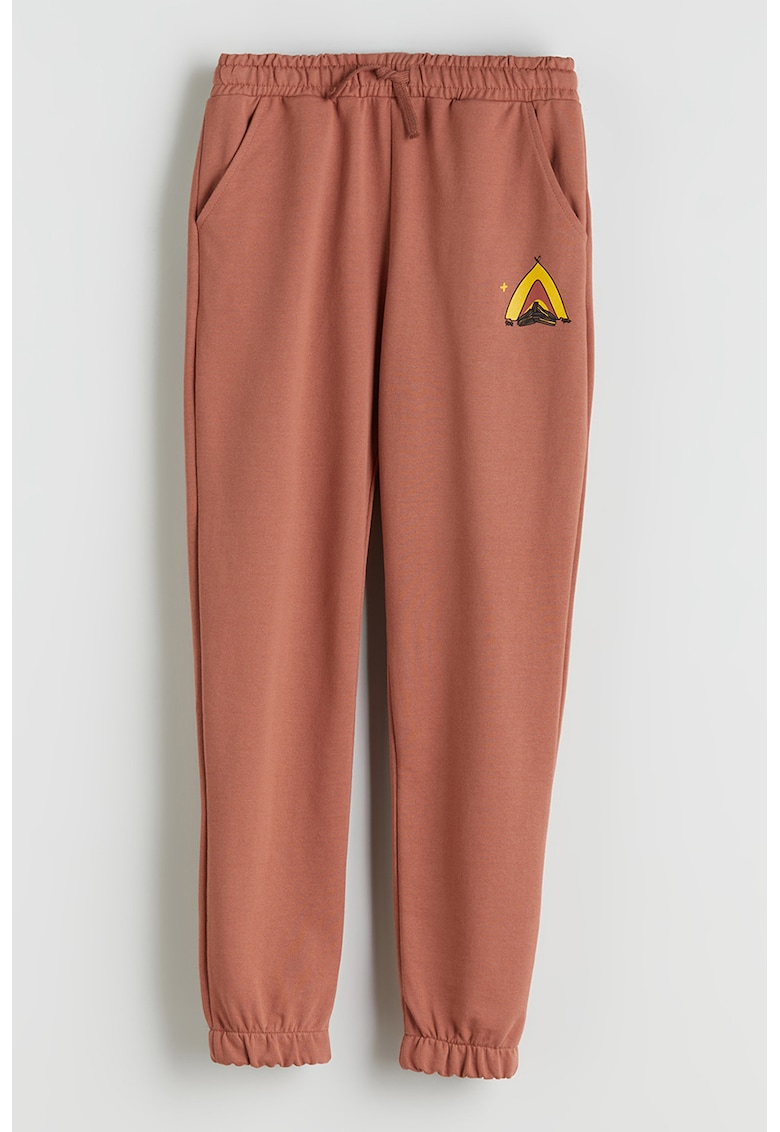 Pantaloni de trening din amestec de bumbac cu snururi