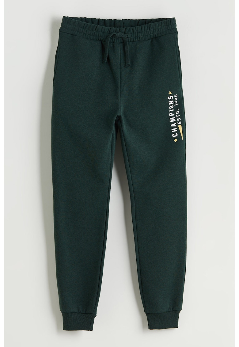 Pantaloni de trening cu imprimeu text