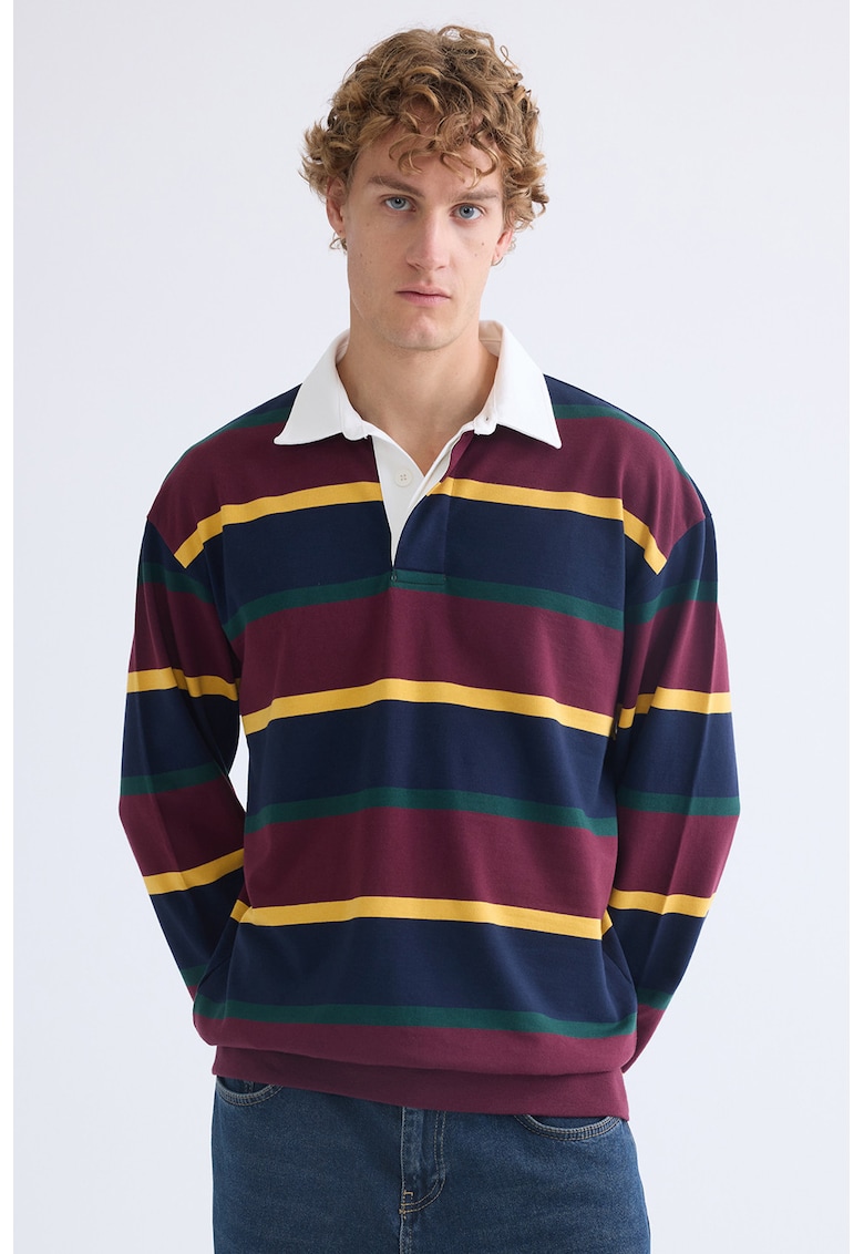 Bluza de trening polo cu dungi