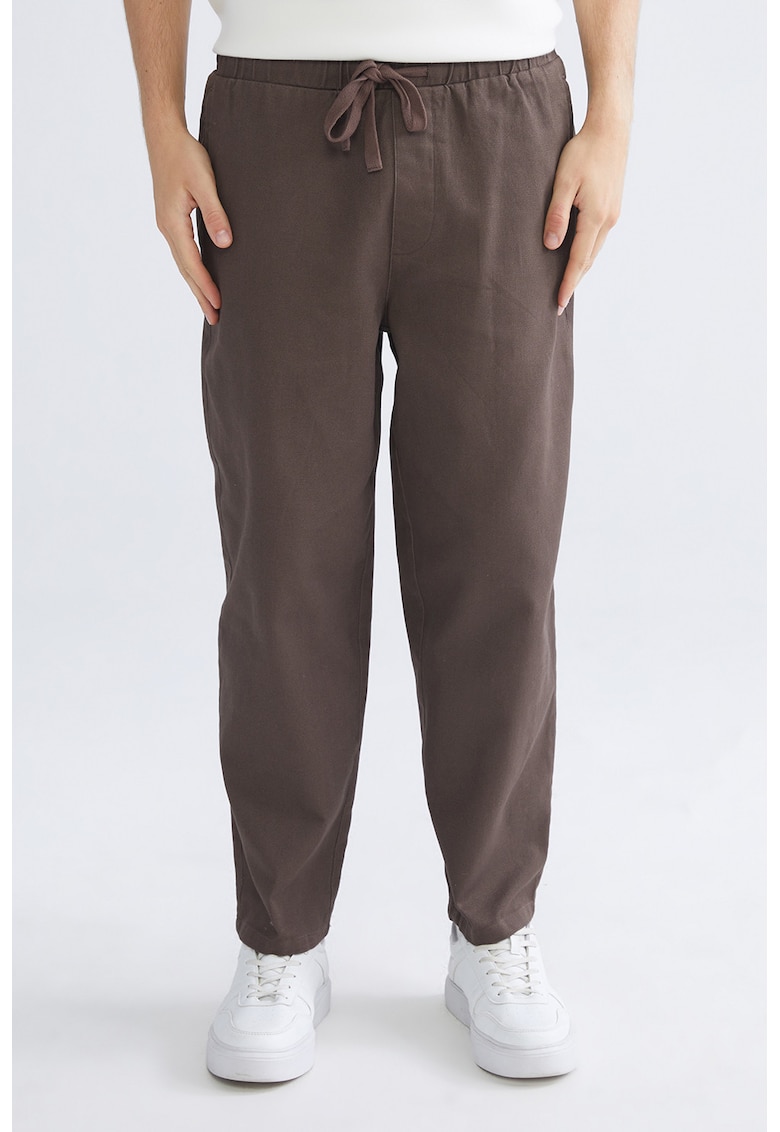 Pantaloni de bumbac relaxed fit cu snur