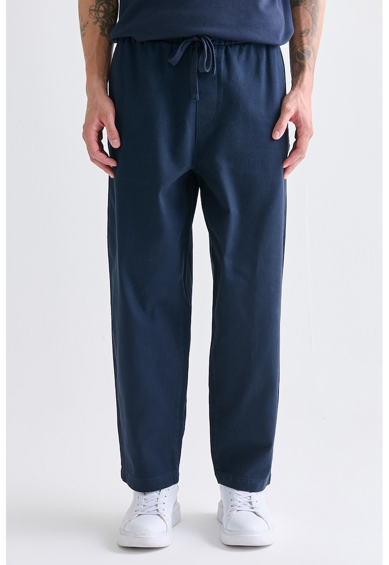 Pantaloni de bumbac relaxed fit cu snur