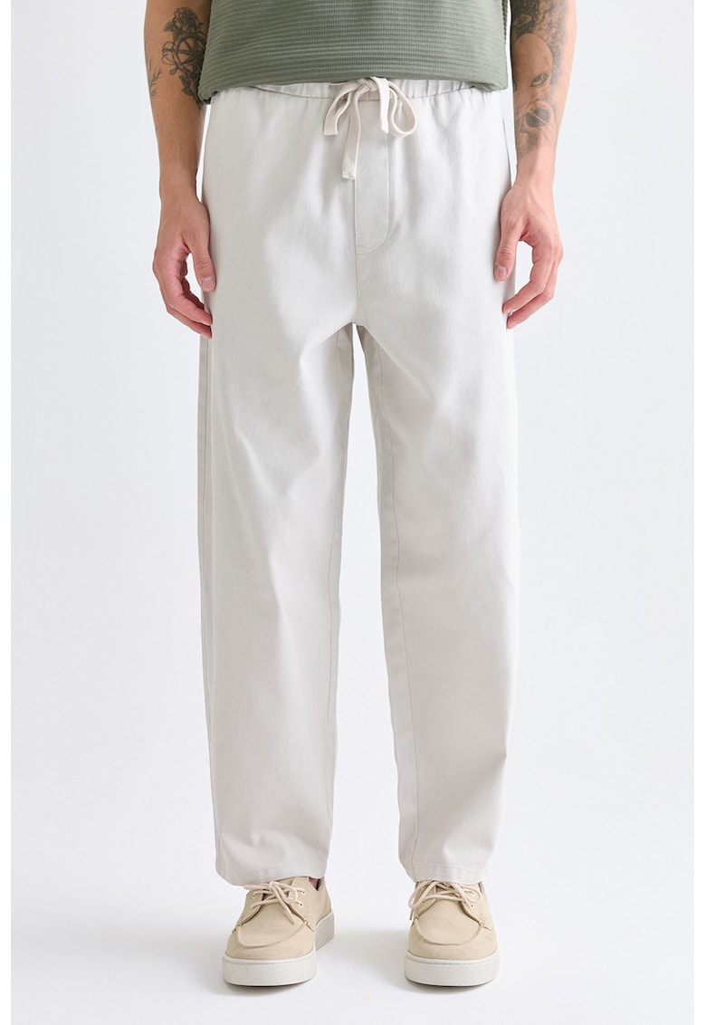Pantaloni de bumbac relaxed fit cu snur