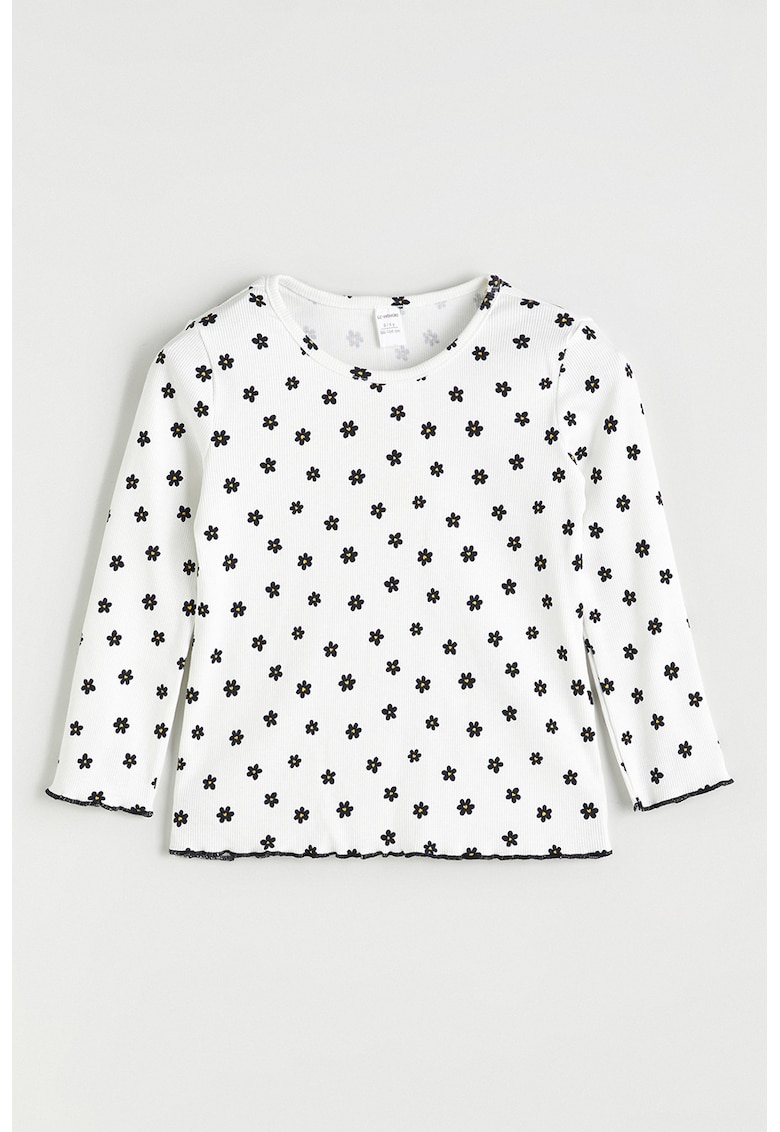 Bluza din amestec de bumbac cu imprimeu floral