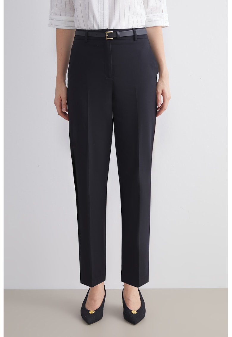 Pantaloni drepti cu pensa - Negru