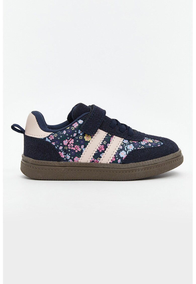 Pantofi sport cu velcro si model floral