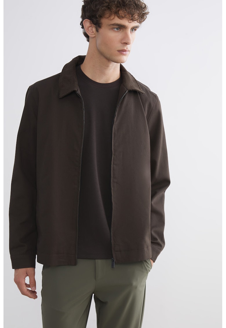 jacheta uni cu fermoar - Maro inchis