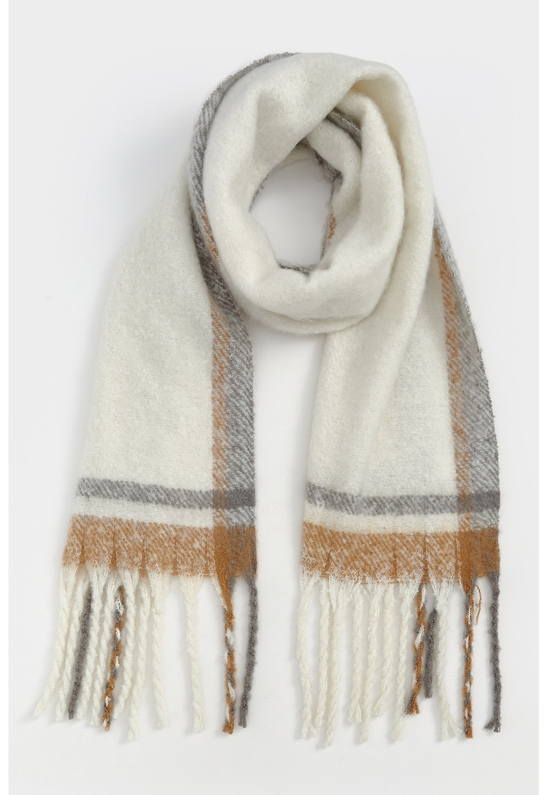 Fular cu model si franjuri