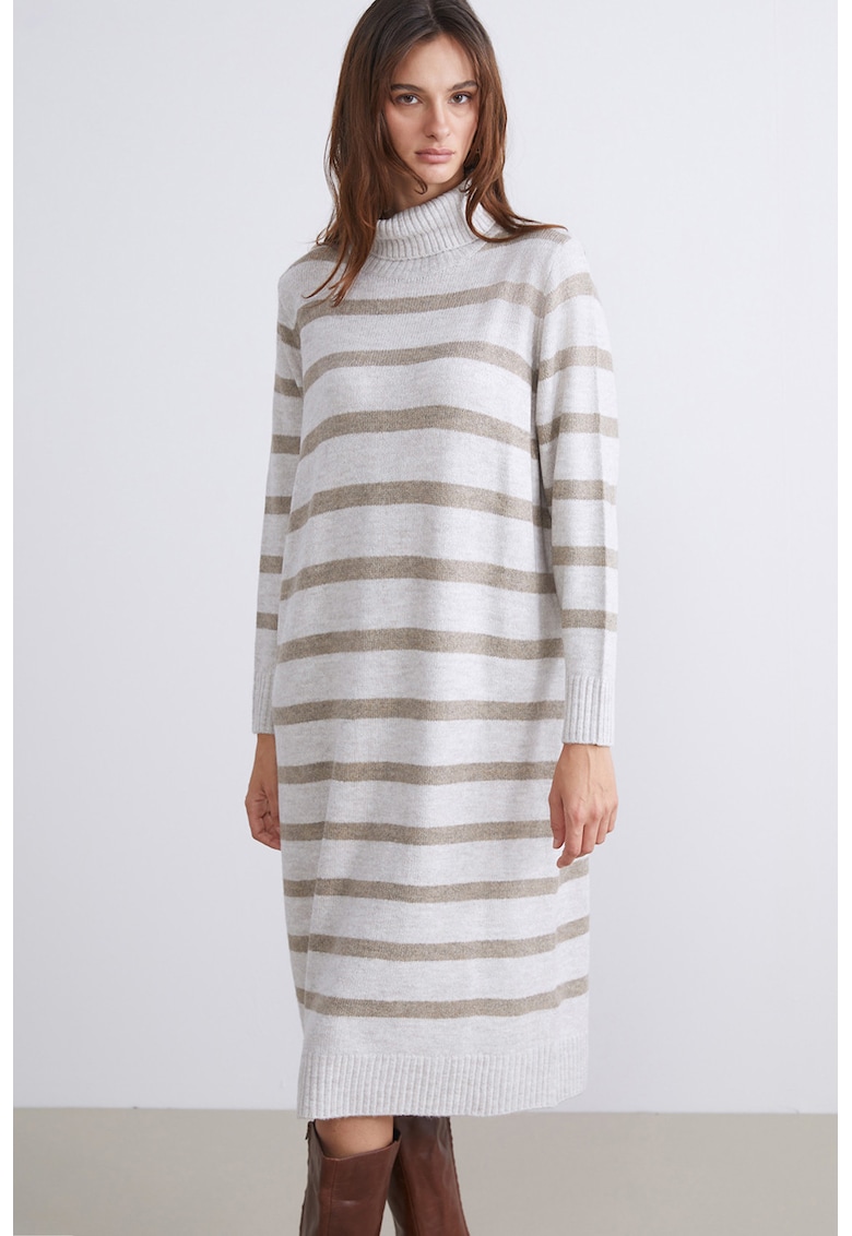 Rochie-pulover cu model in dungi