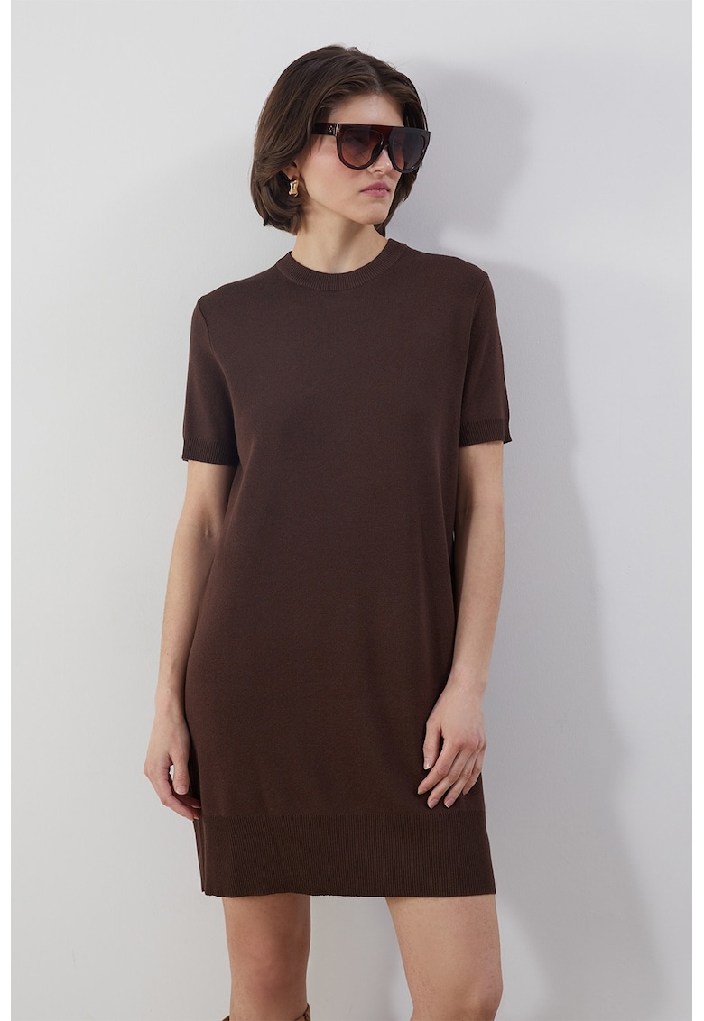 Rochie pulover cu maneci scurte