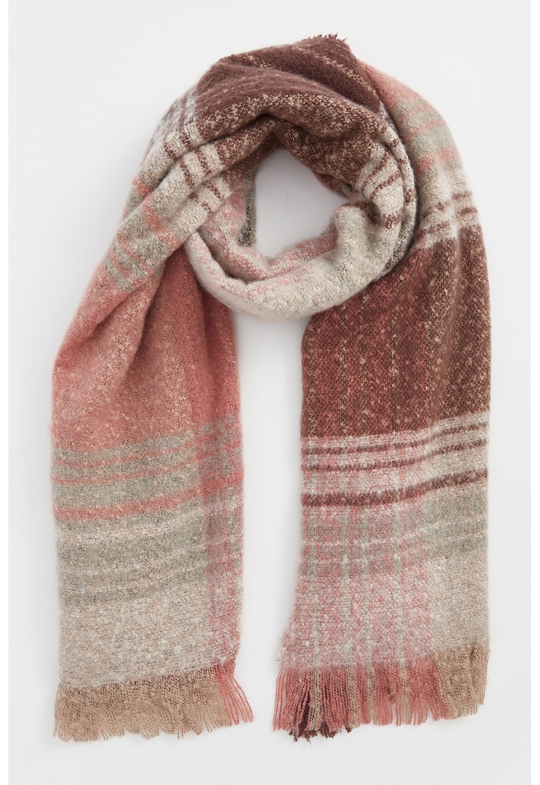 Fular circular in carouri cu franjuri