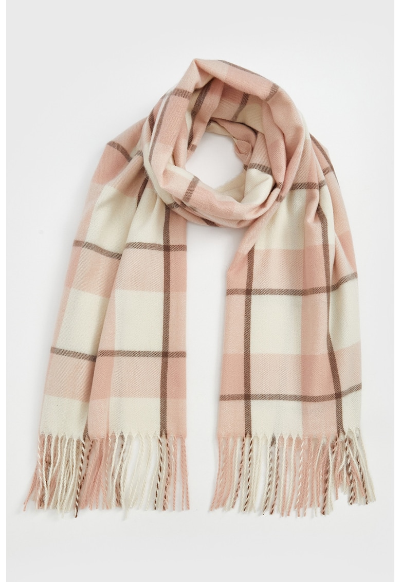 Fular in carouri cu franjuri