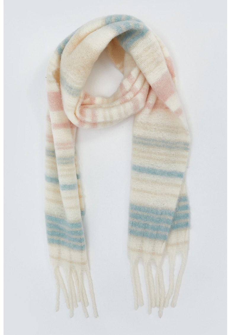 Fular circular in carouri cu franjuri