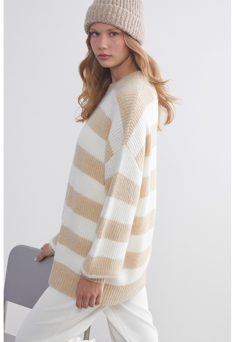 Pulover supradimensionat cu dungi
