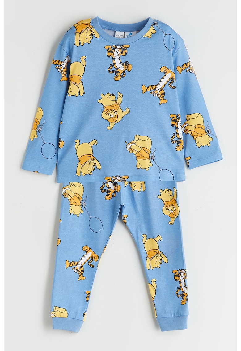 Pijama lunga de bumbac cu imprimeu