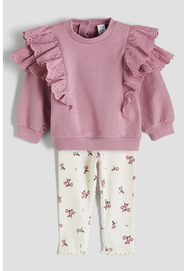 Set de bluza cu volane si colanti