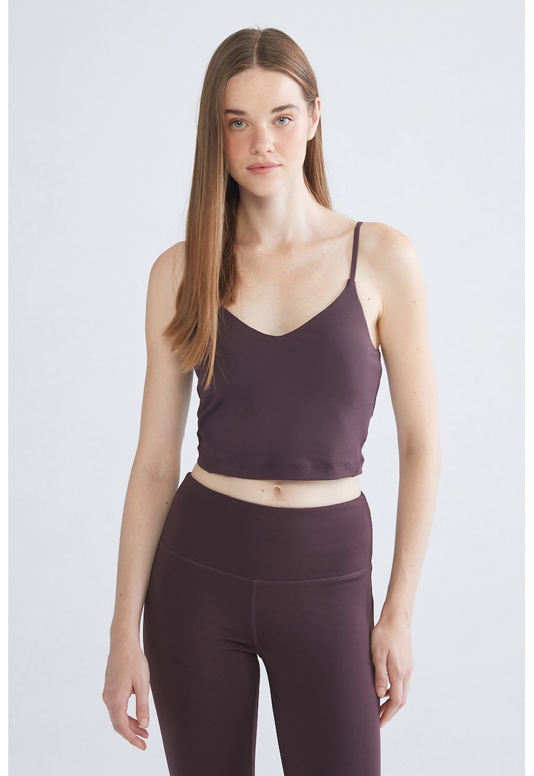 Top crop cu decolteu in V