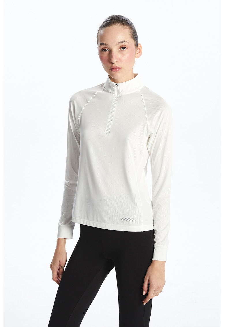 Bluza de trening cu fermoar si guler scurt