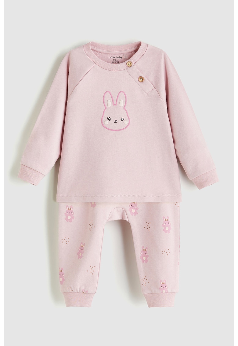 Pijama din amestec de bumbac cu imprimeu