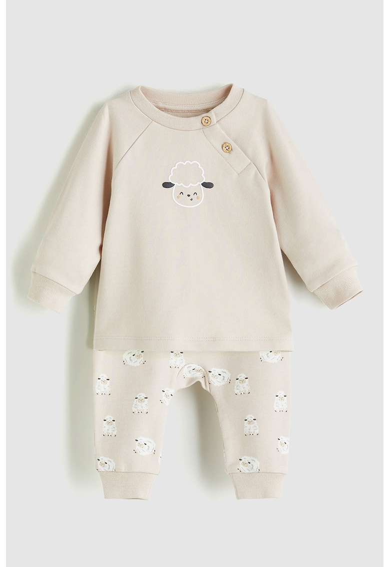 Set de bluza cu imprimeu si pantaloni - 2 piese Set de bluza cu imprimeu si pantaloni - 2 piese