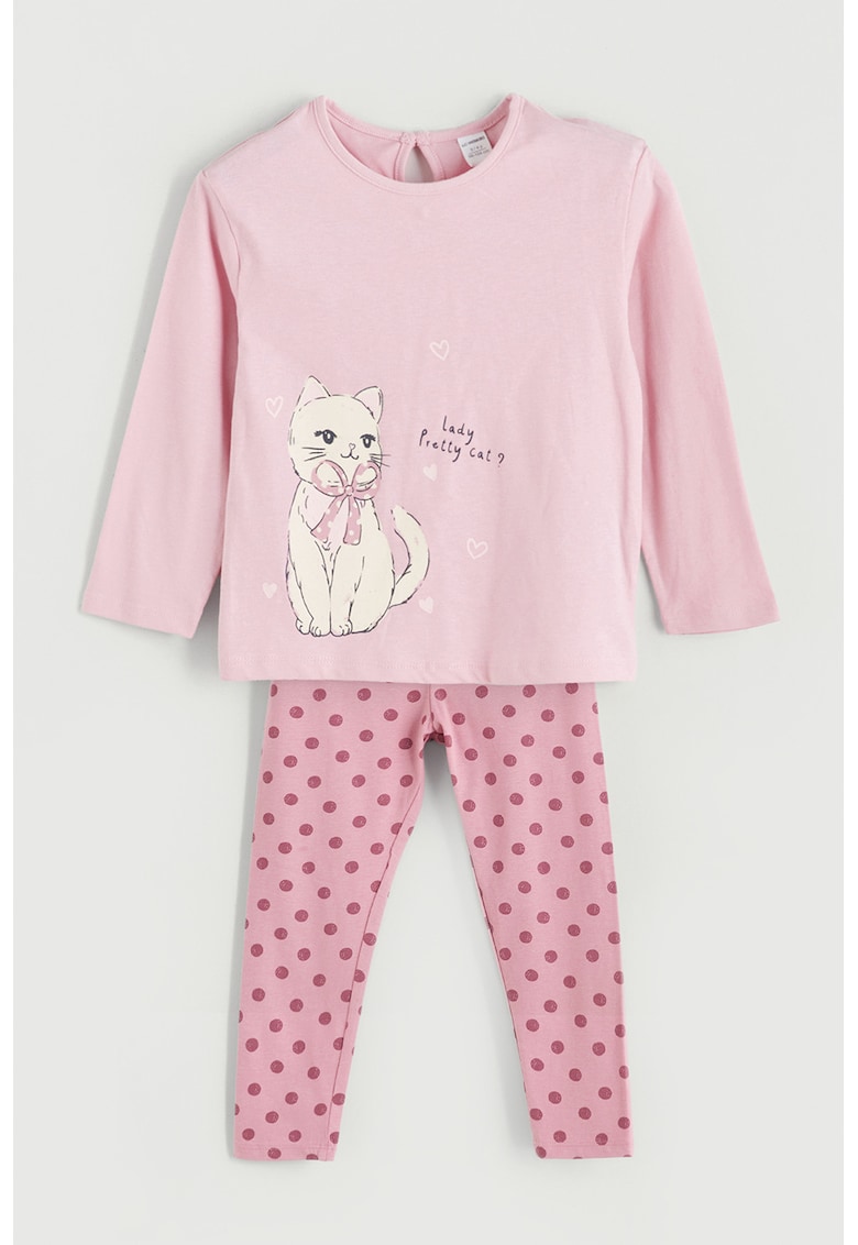 Set de bluza cu imprimeu si colanti - 2 piese